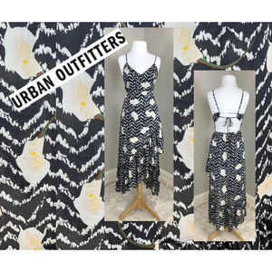 Urban Outfitters Calla Lilly Hi Low Ruffle Hem Boho Festival Summer Dress SZ S